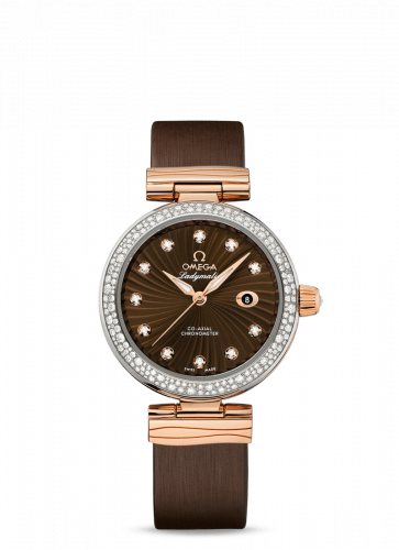 Omega LadyMatic Co-Axial 34 Stainless Steel / Red Gold / Diamond / Brown 425.27.34.20.63.001