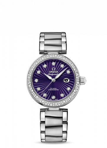 Omega LadyMatic Co-Axial 34 Stainless Steel / Diamond / Purple / Bracelet 425.35.34.20.60.001
