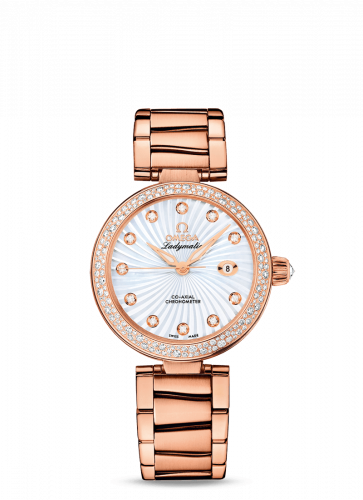 Omega LadyMatic Co-Axial 34 Red Gold / Diamond / MOP/ Bracelet 425.65.34.20.55.003