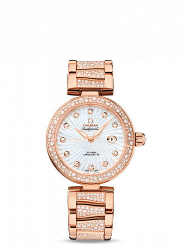Omega LadyMatic Co-Axial 34 Red Gold / Diamond / MOP / Diamond Bracelet 425.65.34.20.55.005