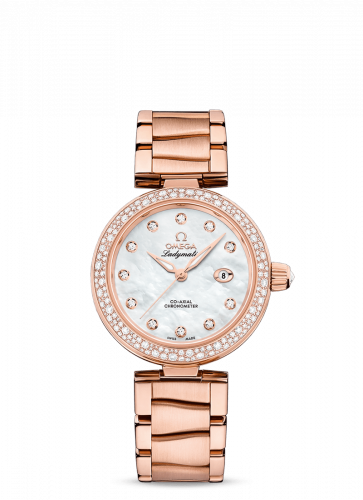 Omega LadyMatic Co-Axial 34 Sedna Gold / Diamond / MOP / Bracelet 425.65.34.20.55.010
