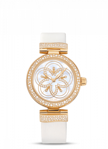 Omega LadyMatic Co-Axial 34 Yellow Gold Diamond / Diamond Flower 425.67.34.20.55.005