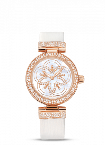 Omega LadyMatic Co-Axial 34 Red Gold Diamond / Diamond Flower 425.67.34.20.55.006