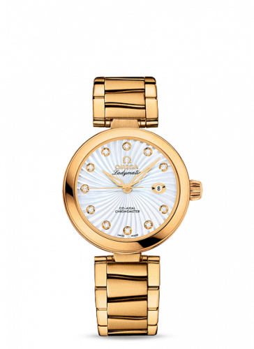 Omega Ladymatic Co-Axial 34 Yellow Gold / MOP / Bracelet 425.60.34.20.55.002
