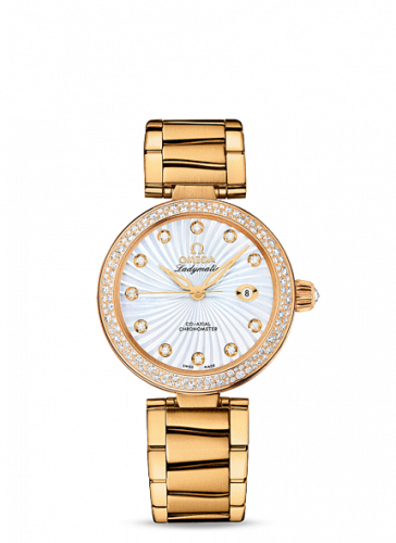 Omega LadyMatic Co-Axial 34 Yellow Gold / Diamond / MOP / Bracelet 425.65.34.20.55.002