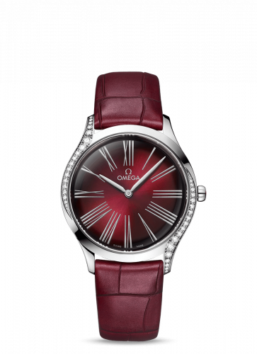 Omega De Ville Tresor 36 Stainless Steel / Red - Roman / Alligator 428.18.36.60.11.001