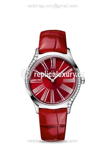 Omega De Ville Tresor 36 Stainless Steel / Red - Roman / Alligator 428.18.36.60.11.002