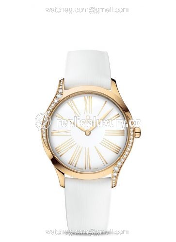Omega De Ville Tresor 36 Moonshine Gold / White - Roman / Rubber 428.57.36.60.04.001