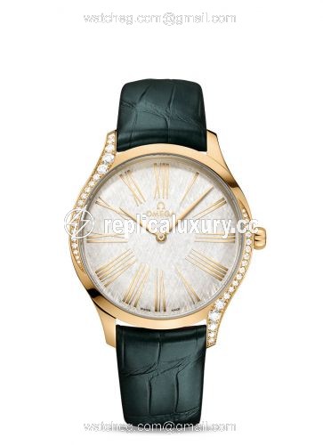 Omega De Ville Tresor 39 Moonshine Gold / Silver Silk / Alligator 428.58.39.60.02.001