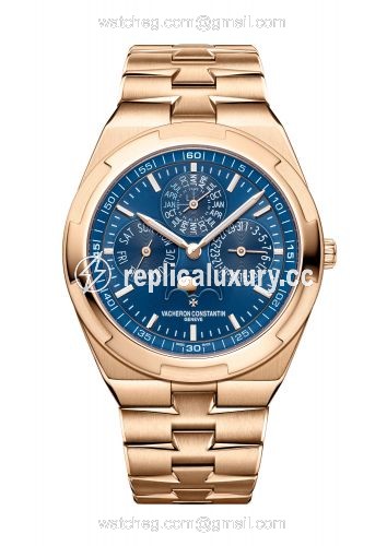 Vacheron Constantin Overseas Ultra-Thin Perpetual Calendar Pink Gold / Blue / Bracelet 4300V/120R-B509