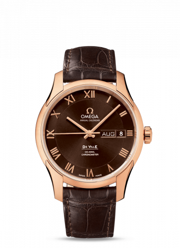 Omega De Ville Co-Axial Annual Calendar Red Gold / Brown / Alligator 431.53.41.22.13.001