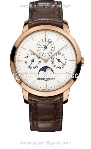 Vacheron Constantin Patrimony Perpetual Calendar Pink Gold / Silver 43175/000R-9687
