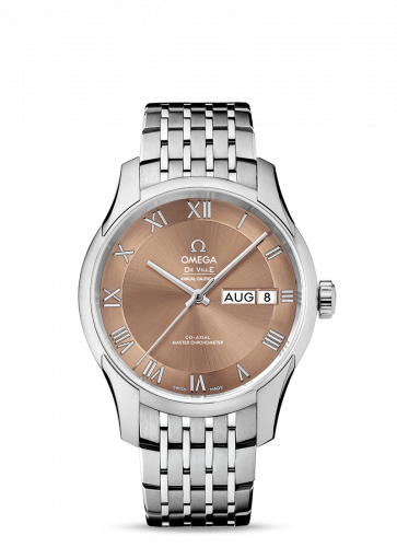 Omega De Ville Hour Vision Master Chronometer Annual Calendar Stainless Steel / Brown / Bracelet 433.10.41.22.10.001