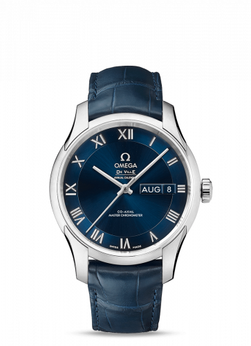 Omega De Ville Hour Vision Master Chronometer Annual Calendar Stainless Steel / Blue 433.13.41.22.03.001
