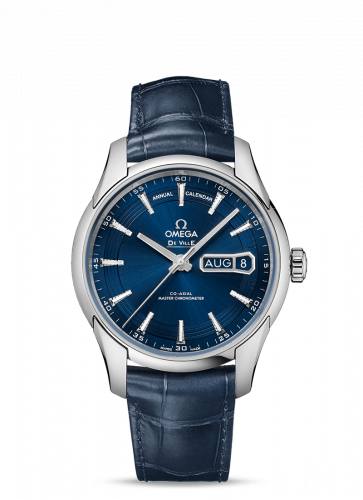 Omega De Ville Hour Vision Master Chronometer Annual Calendar Stainless Steel / Blue 433.33.41.22.03.001