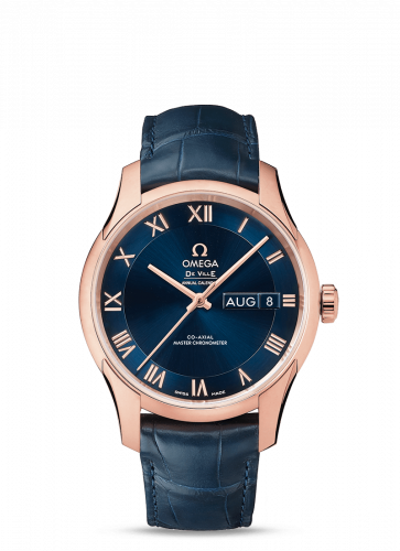 Omega De Ville Hour Vision Master Chronometer Annual Calendar Sedna Gold / Blue 433.53.41.22.03.001