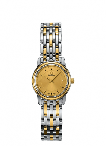 Omega De Ville Prestige Quartz 22 Stainless Steel / Yellow Gold / Champagne / Bracelet 4370.11.00