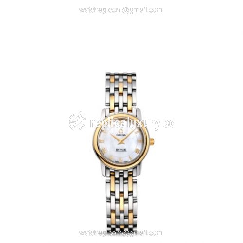 Omega De Ville Prestige Quartz 22 Stainless Steel / Yellow Gold / MOP / Bracelet 4370.71.00