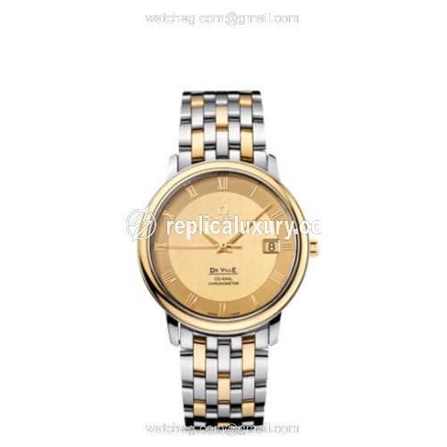 Omega De Ville Prestige Co-Axial 36.5 Stainless Steel / Yellow Gold / Champagne / Bracelet 4374.11.00