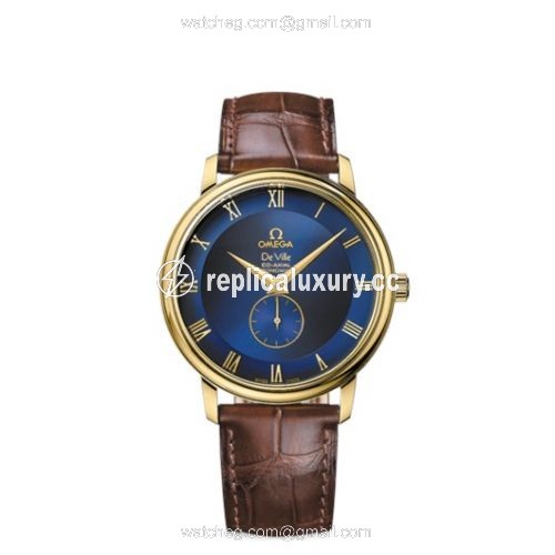 Omega De Ville Prestige Co-Axial 39 Small Seconds Yellow Gold / Blue 4613.80.02