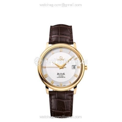 Omega De Ville Prestige Co-Axial 36.5 Yellow Gold / Silver 4617.31.02