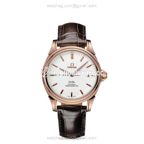 Omega De Ville Co-Axial 37.5 Red Gold / White 4654.20.32