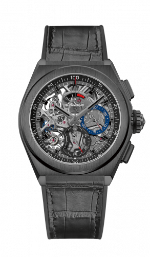 Zenith Defy El Primero 21 Black Ceramic / Skeleton / Alligator 49.9000.9004/78.R582