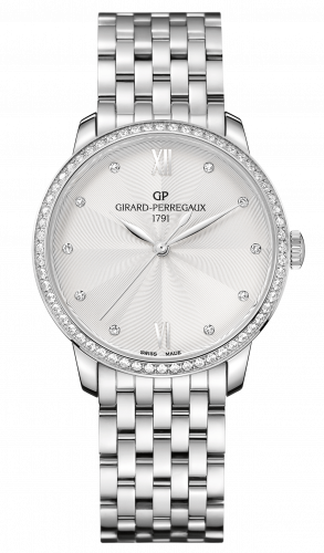 Girard-Perregaux 1966 36mm Stainless Steel / Diamond / Silver / Bracelet 49523D11A171-11A