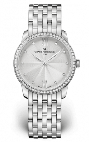 Girard-Perregaux 1966 30mm Stainless Steel / Diamond / Silver / Bracelet 49528D11A172-11A