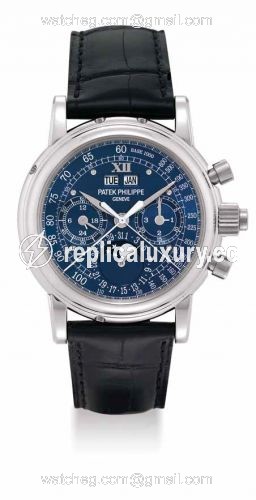 Patek Philippe Perpetual Calendar Split Seconds Chronograph 5004P Blue 5004P_Blue_Roman