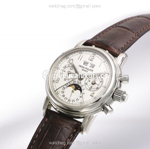 Patek Philippe Perpetual Calendar Split Seconds Chronograph 5004 White Gold / White Arabic 5004G-001