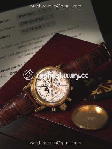 Patek Philippe Perpetual Calendar Split Seconds Chronograph 5004 Rose Gold / Silver Arabic 5004R-001