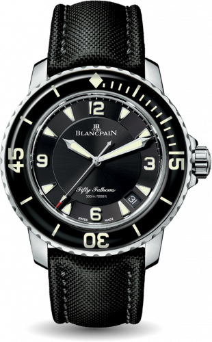 Blancpain Fifty Fathoms Automatique Stainless Steel / Black / Black Canvas 5015-1130-52A