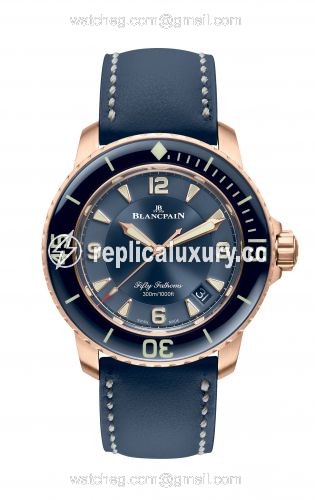 Blancpain Fifty Fathoms Automatique Red Gold / Blue / Calf 5015-3603C-63B