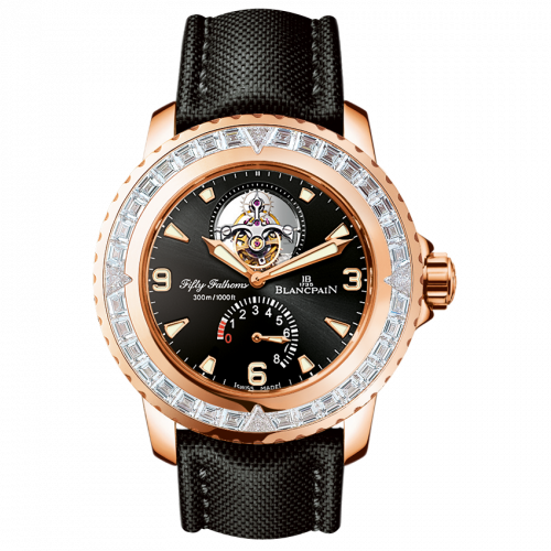 Blancpain Fifty Fathoms Tourbillon 8 Jours Red Gold / Diamonds / Black Canvas 5025-6230-52A
