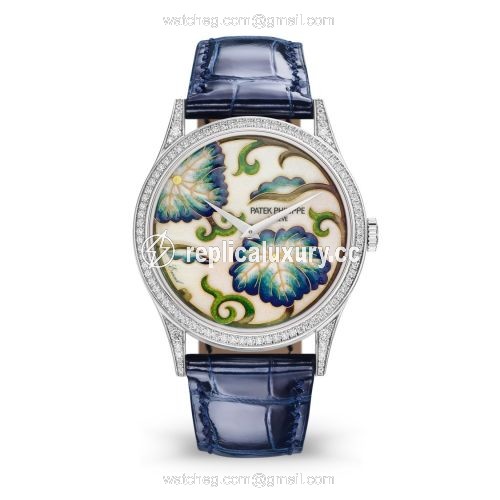 Patek Philippe Calatrava 5077 White Gold / Japanese Floral Motifs 5077/100G-034