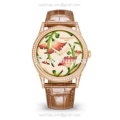 Patek Philippe Calatrava 5077 Rose Gold / Japanese Floral Motifs 5077/100R-039