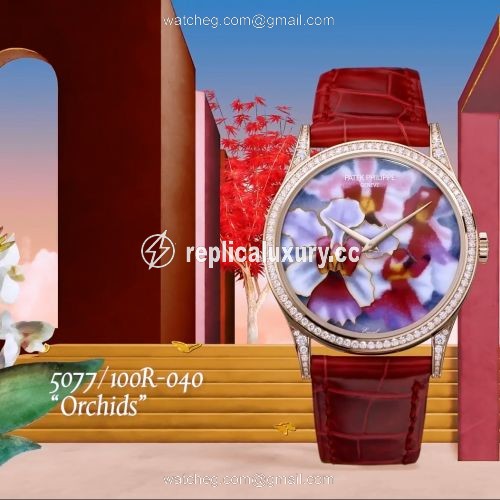 Patek Philippe Calatrava 5077 Rose Gold / Orchids 5077/100R-040