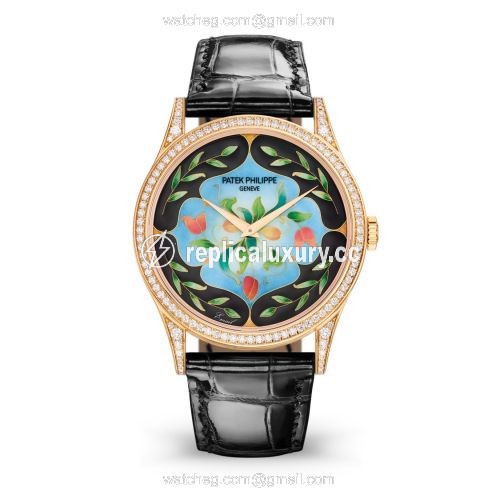Patek Philippe Calatrava 5077 Rose Gold / Diamond / Floral Caprice 5077/100R-045