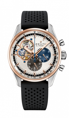 Zenith El Primero Chronomaster Open Stainless Steel / Rose Gold / Silver 1969 / Rubber 51.2080.4061/69.R576