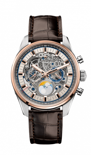 Zenith El Primero Chronomaster Grande Date Full Open Stainless Steel / Pink Gold / Alligator 51.2530.4047/78.C810
