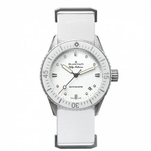 Blancpain Fifty Fathoms Bathyscaphe Stainless Steel / White / White Nato 5100-1127-NAWA