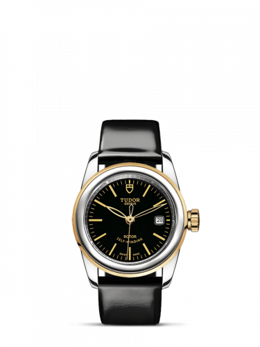 Tudor Glamour Date 26 Stainless Steel / Yellow Gold / Black / Strap 51003-0024