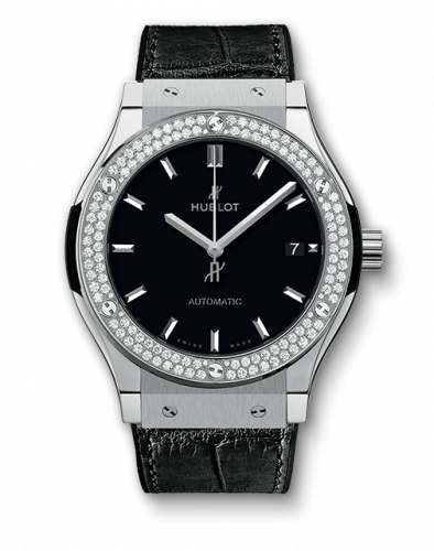 Hublot Classic Fusion 45 Titanium Diamonds / Black 511.NX.1171.LR.1104