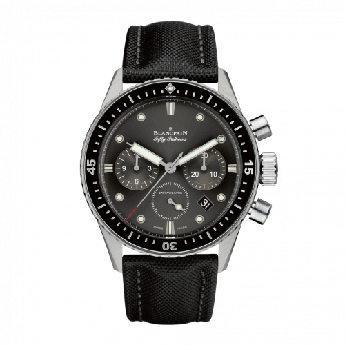 Blancpain Fifty Fathoms Bathyscaphe Flyback Chronograph Stainless Steel / Grey / Black Canvas 5200-1110-B52A