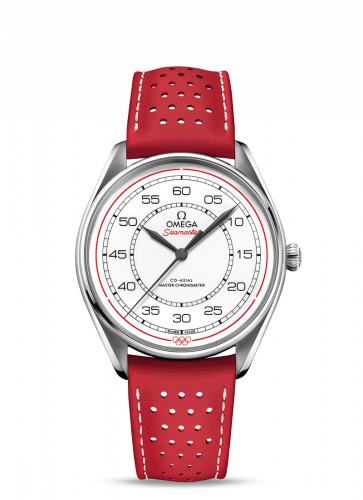 Omega Seamaster Master Co-Axial 39.5 Olympic Timekeeper Stainless Steel / White / Red 522.32.40.20.04.004