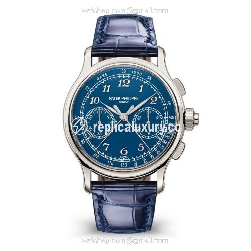 Patek Philippe Split-Seconds Chronograph 5370 Platinum / Blue 5370P-011