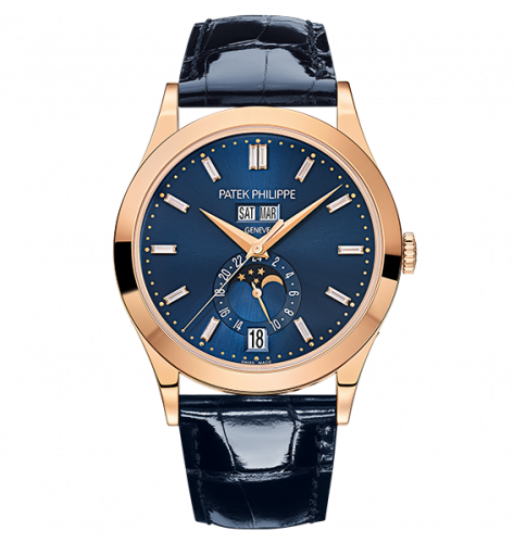 Patek Philippe Annual Calendar 5396 Rose Gold / Blue / Baguette 5396R-015
