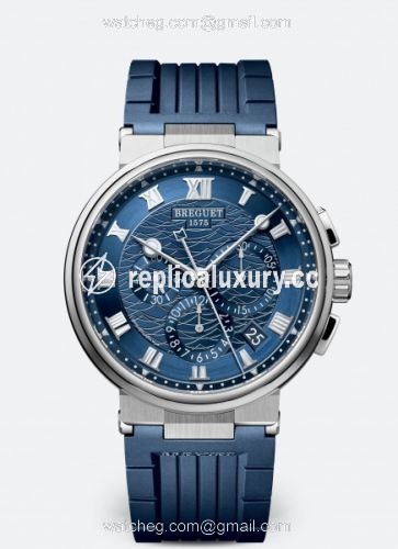 Breguet Marine Chronograph 5527 White Gold / Blue / Rubber 5527BB/Y2/5WV