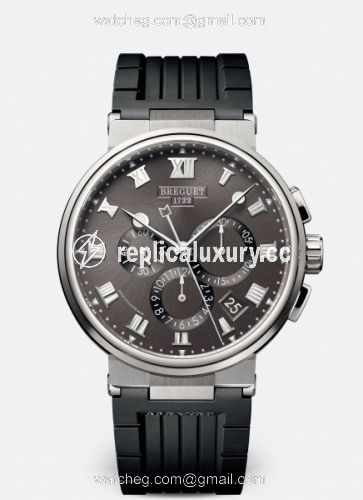 Breguet Marine Chronograph 5527 Titanium / Grey / Rubber 5527TI/G2/5WV
